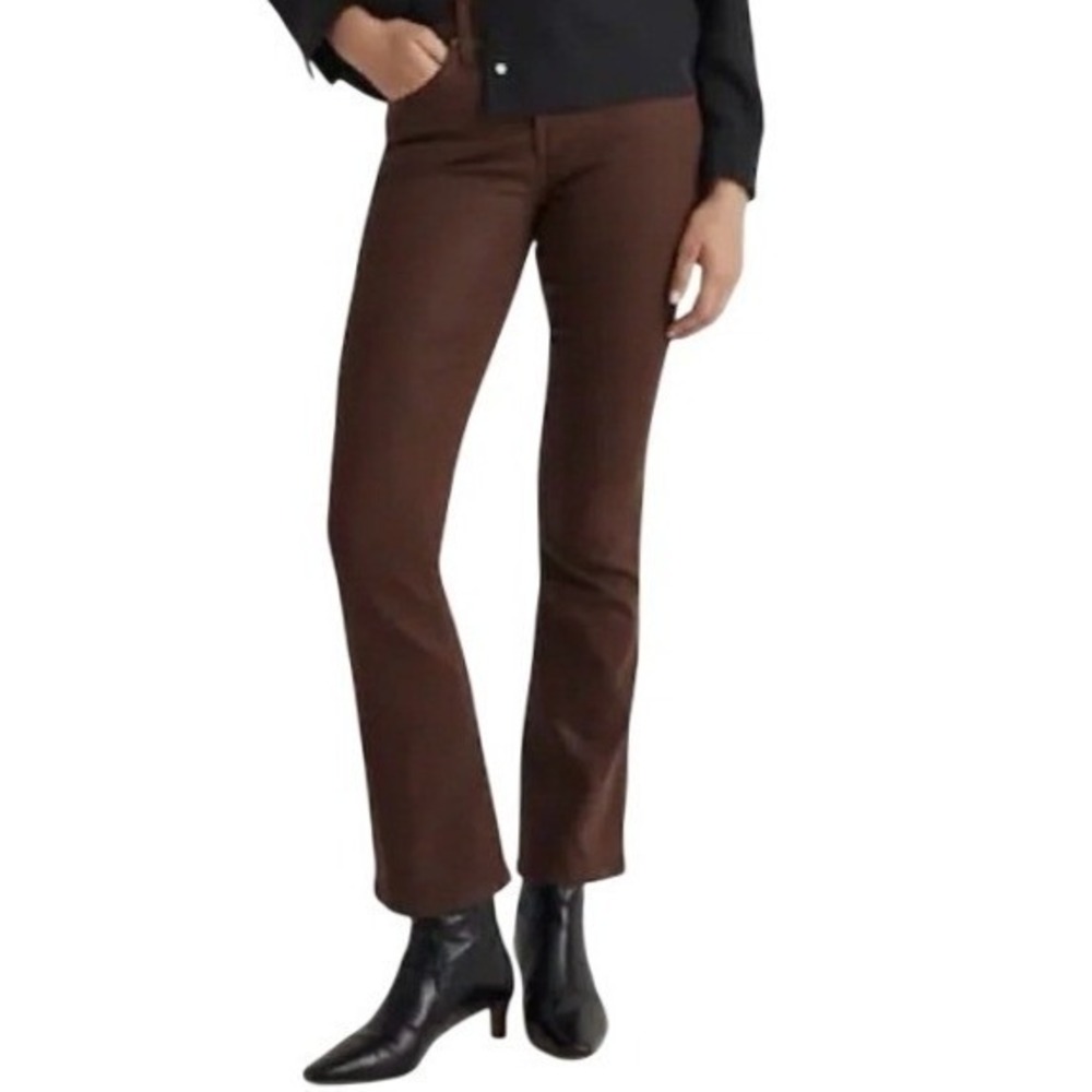 Madewell Kick Out Crop Mid Rise Jeans in Hot Cocoa Wash Coated Edition
